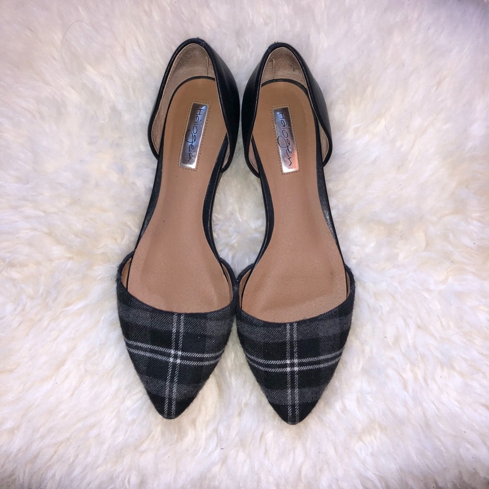 Halogen black and grey plaid flats